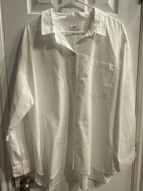 croft & barrow White Long-Sleeve Casual Button-Down Shirt